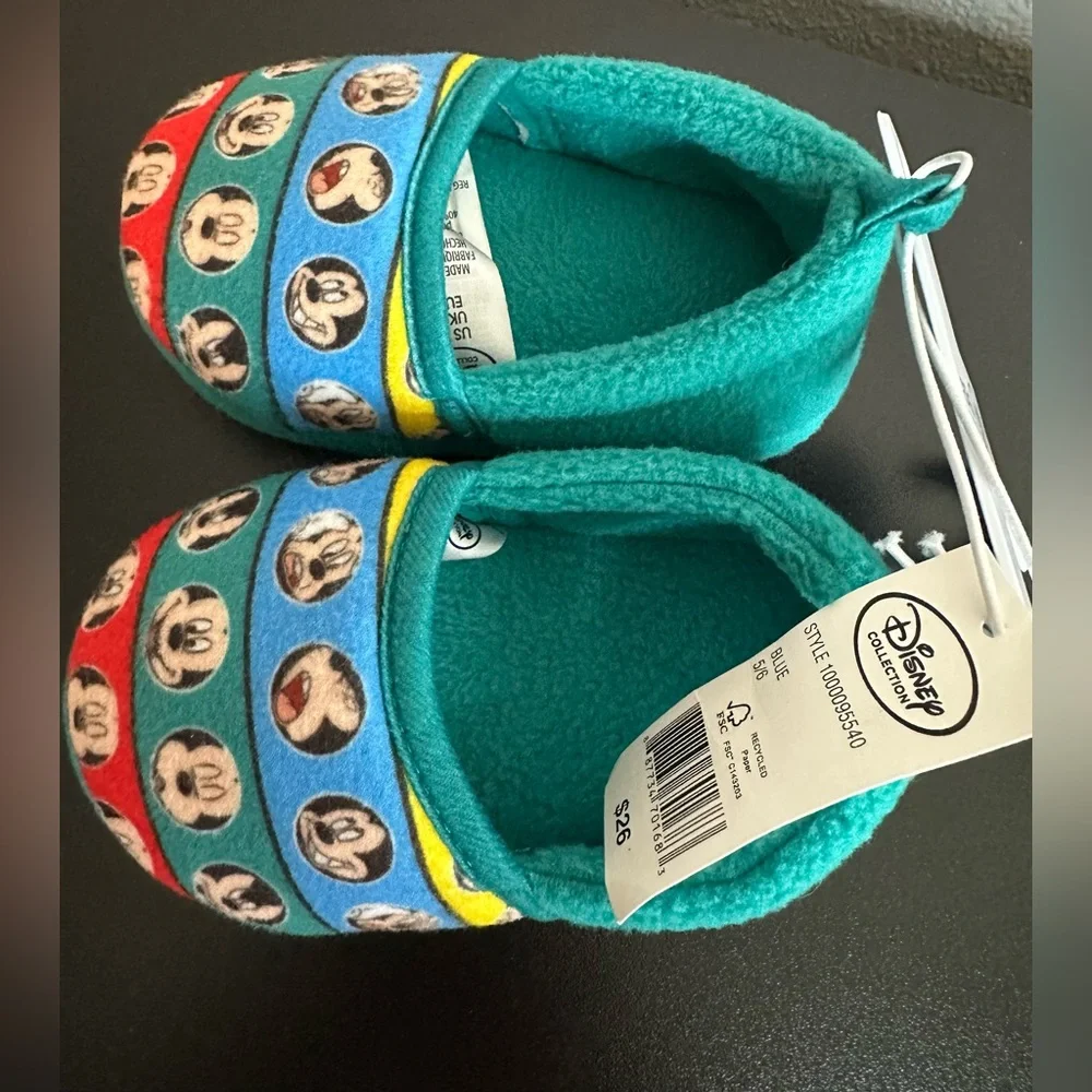 Disney Mickey Mouse Blue/Teal Toddler Slippers NWT Various Sizes Available